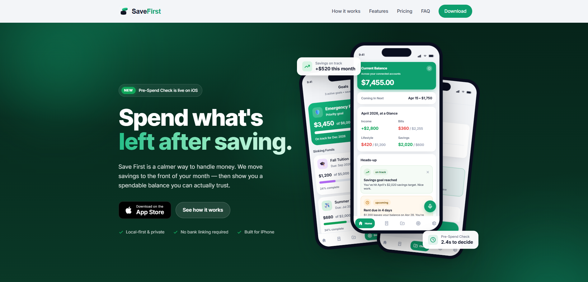 Save First app screenshot