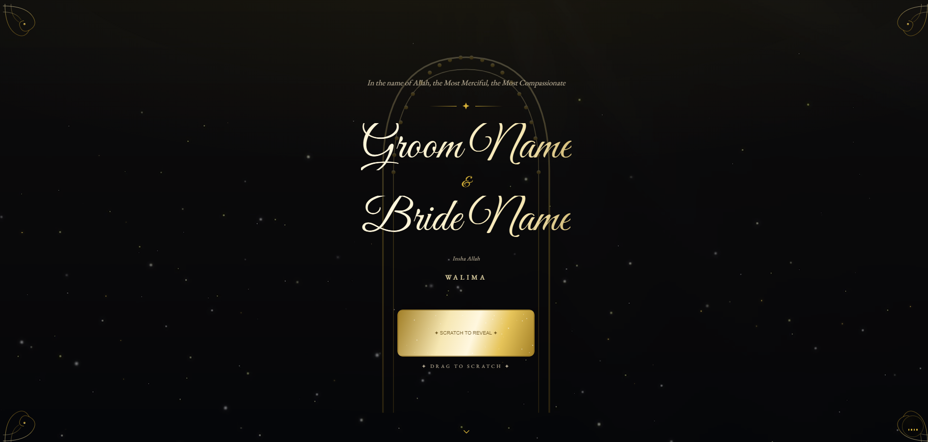 Walima wedding invitation site screenshot